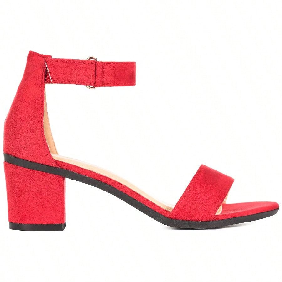 Women Chunky Heeled Ankle Strap Sandals Elegant Open Toe Sandals Ankle Strap Heeled Sandals