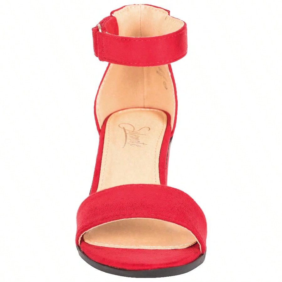 Women Chunky Heeled Ankle Strap Sandals Elegant Open Toe Sandals Ankle Strap Heeled Sandals
