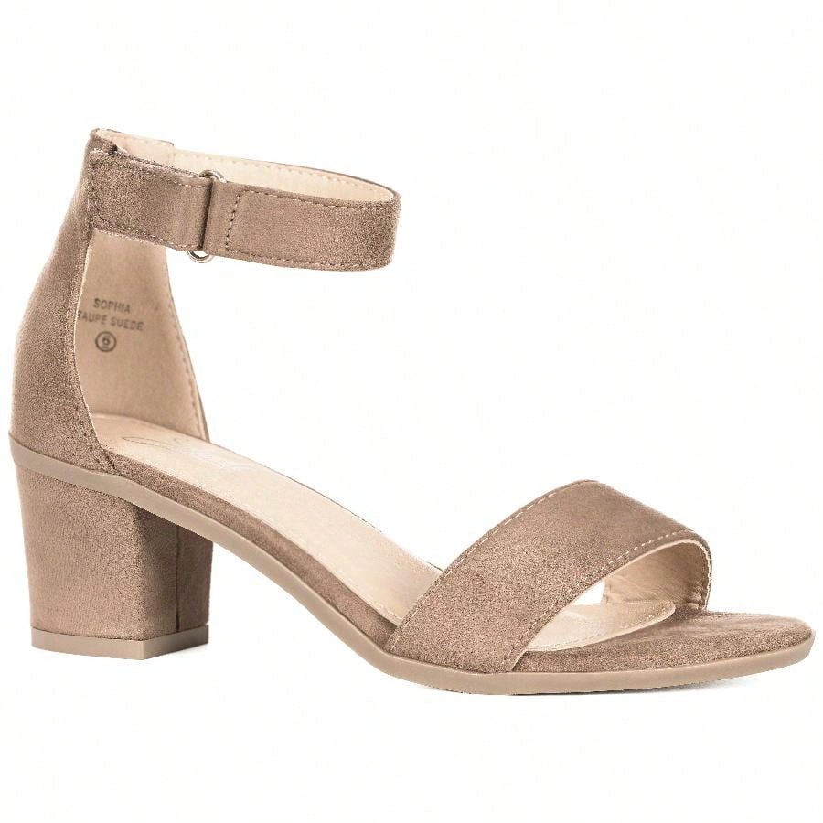 Women Chunky Heeled Ankle Strap Sandals Elegant Open Toe Sandals Ankle Strap Heeled Sandals