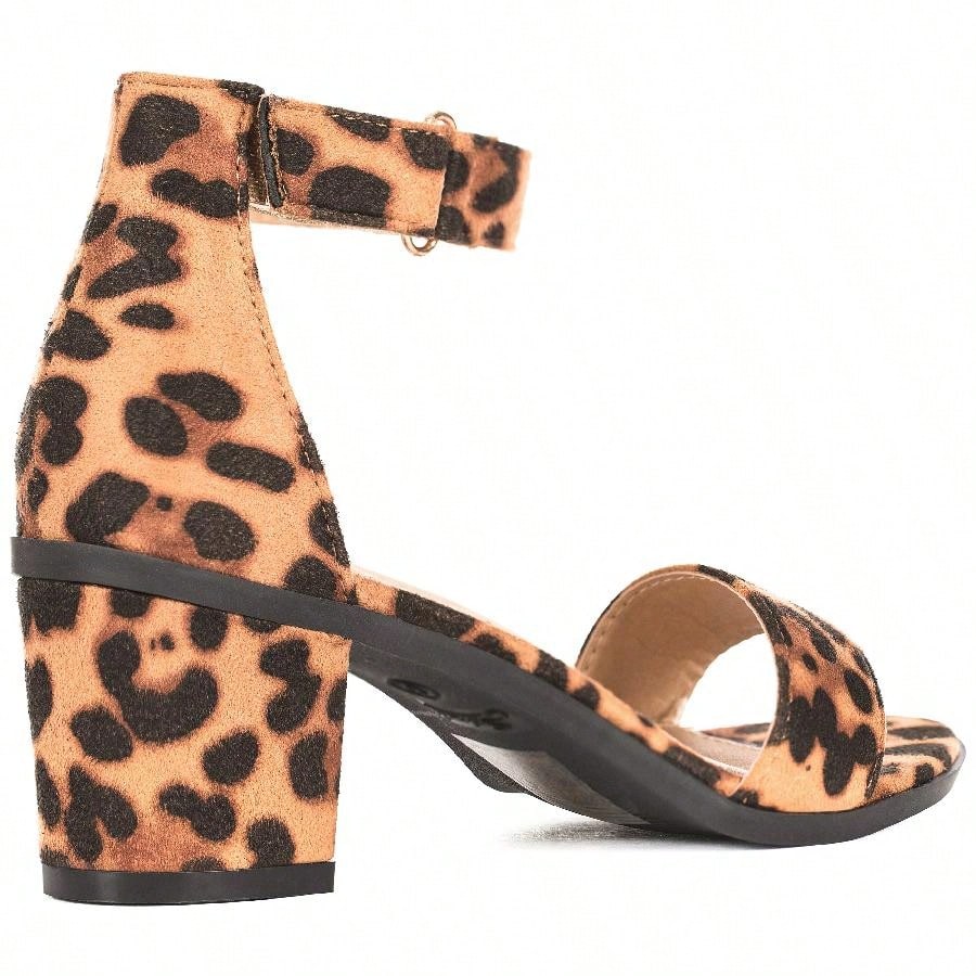 Women Chunky Heeled Ankle Strap Sandals Elegant Open Toe Sandals Ankle Strap Heeled Sandals