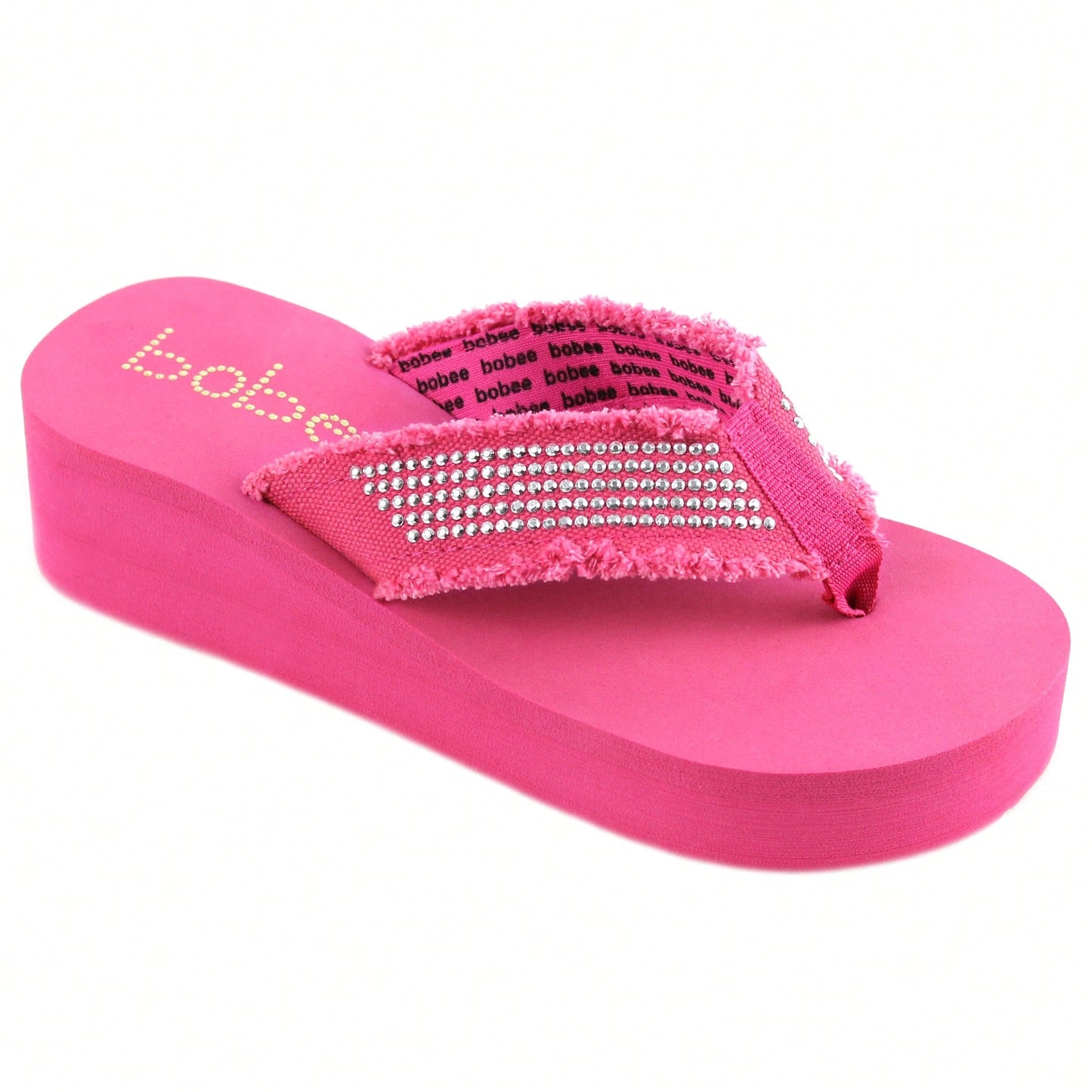 Women's Fashionable Rhinestone Fringe Decor Flip Flops Wedge Sandals Platform Flip Flop Toe Post Design Slippers