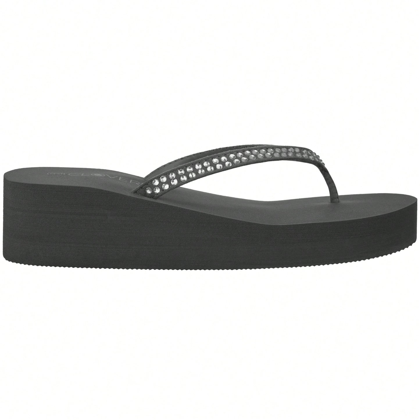 Women Rhinestone Decor Flip Flops Glamorous Summer Flip Flops Toe Post Vacation Fashion Black Flip Flops Summer Fashion Sandals