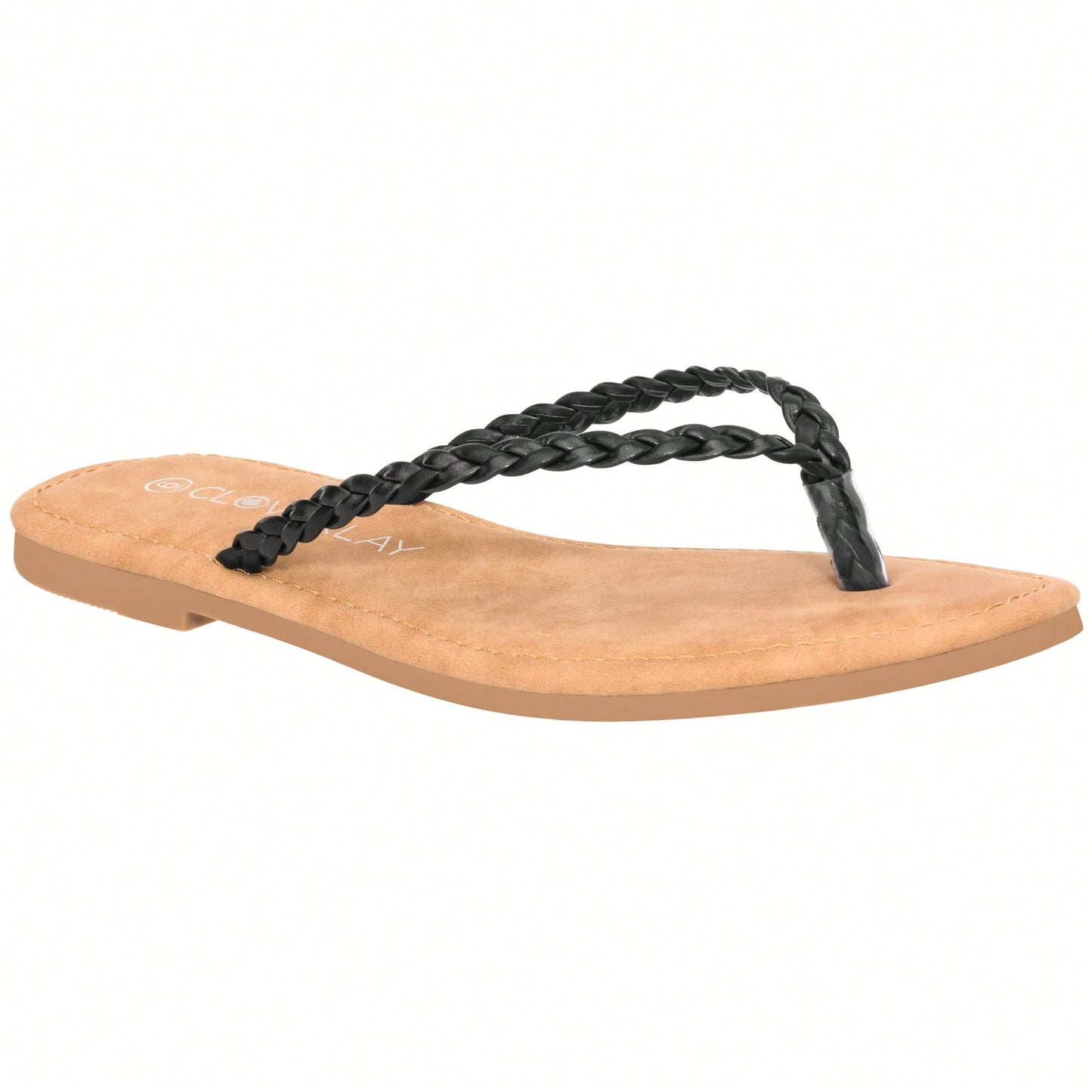 Women Braided Detail Flat Sandals Woven Pattern Sandals Open Toe Slip-On Summer Flip Flops