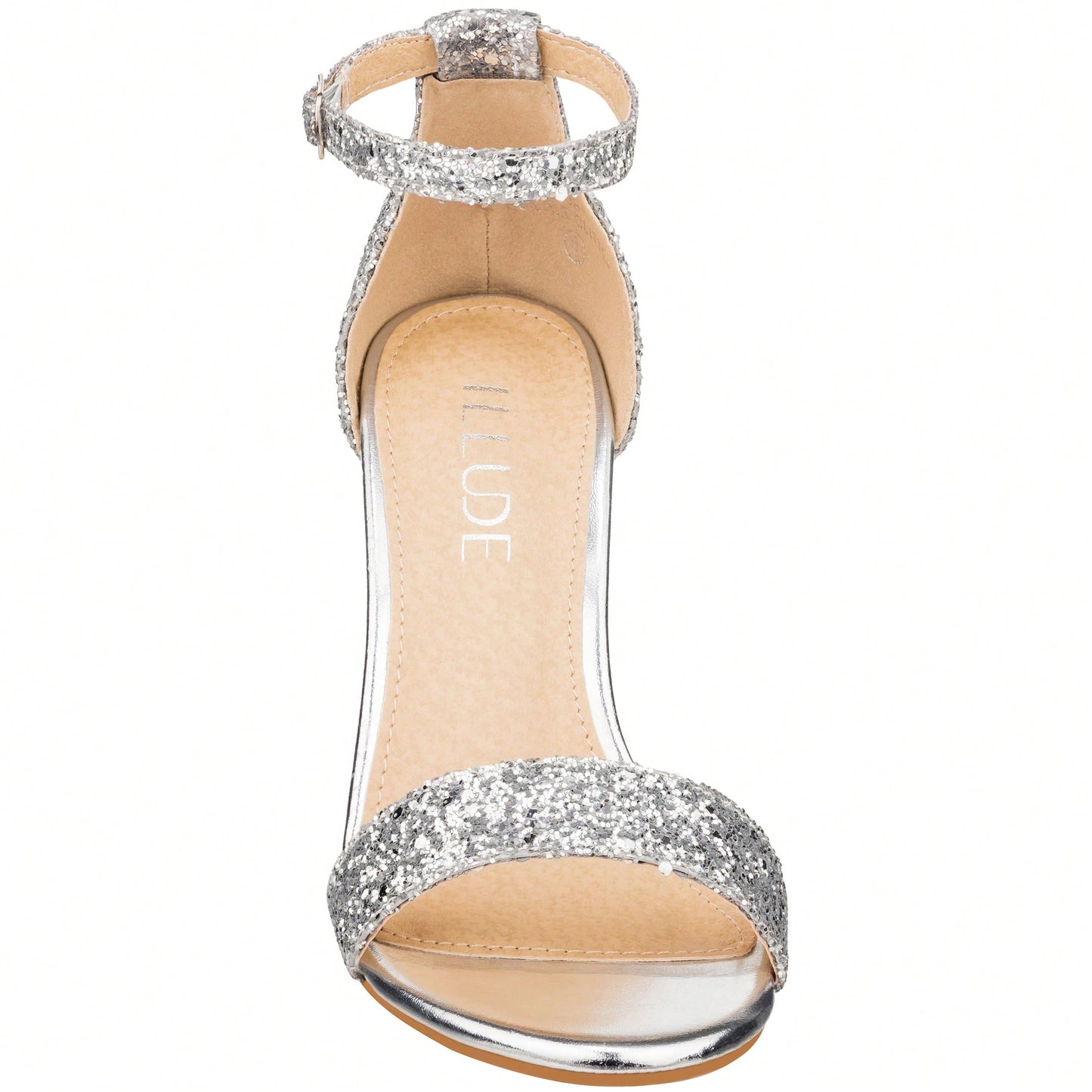 Women Chunky Heeled Ankle Strap Sandals Elegant Single Band Buckle Decor Sandals High Heel Sandals Open Toe Ankle Strap Sandals Heels