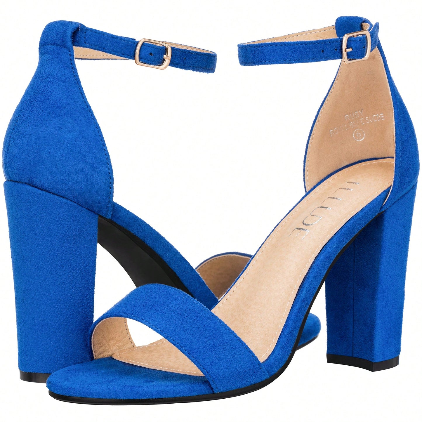 Women Chunky Heeled Ankle Strap Sandals Elegant Single Band Buckle Decor Sandals High Heel Sandals Open Toe Ankle Strap Sandals Heels