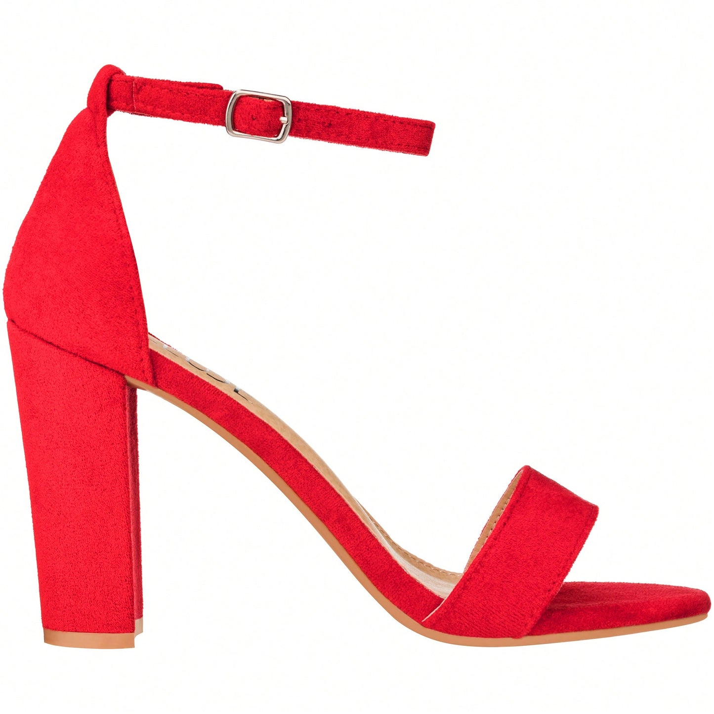 Women Chunky Heeled Ankle Strap Sandals Elegant Single Band Buckle Decor Sandals High Heel Sandals Open Toe Ankle Strap Sandals Heels Patent