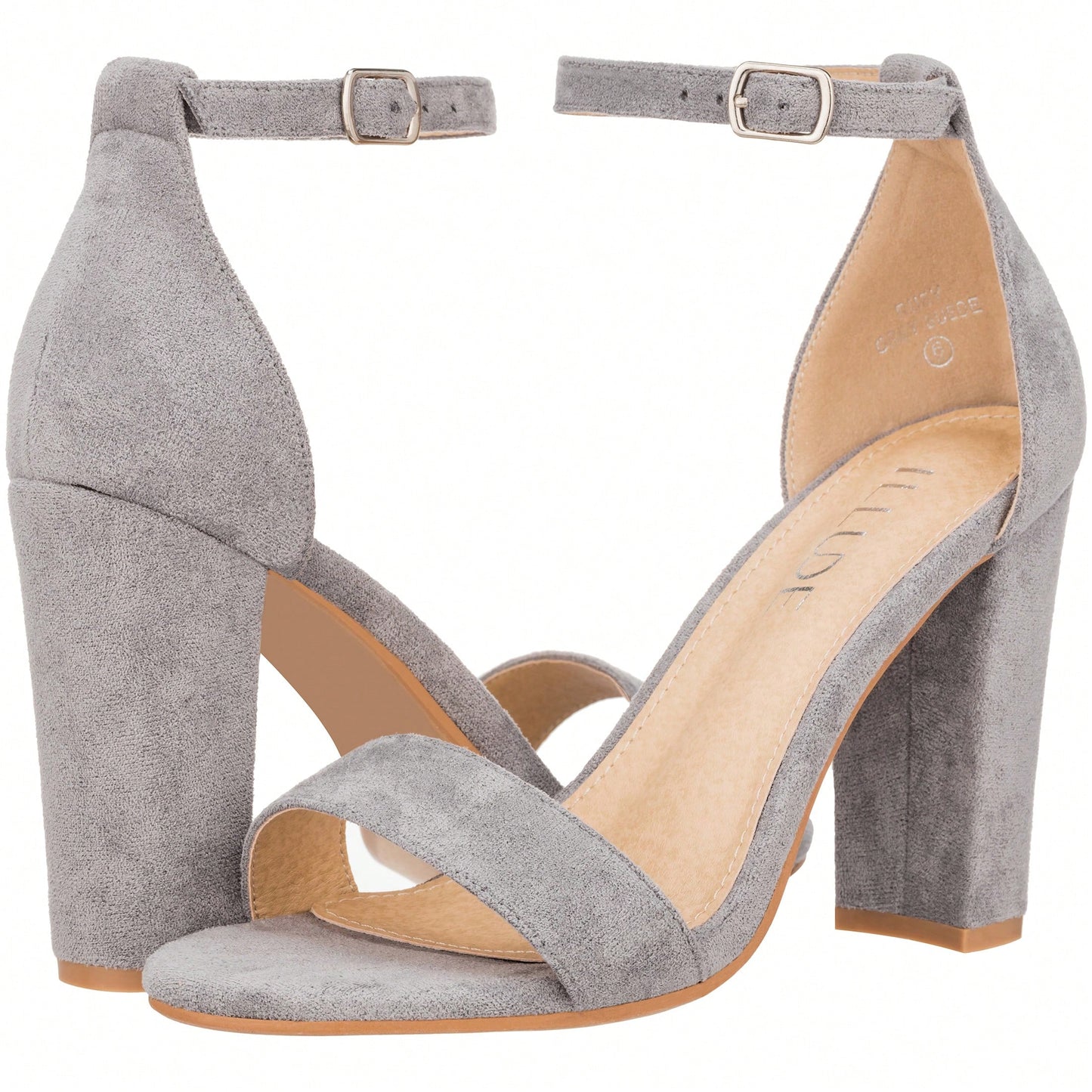 Women Chunky Heeled Ankle Strap Sandals Elegant Single Band Buckle Decor Sandals High Heel Sandals Open Toe Ankle Strap Sandals Heels Patent