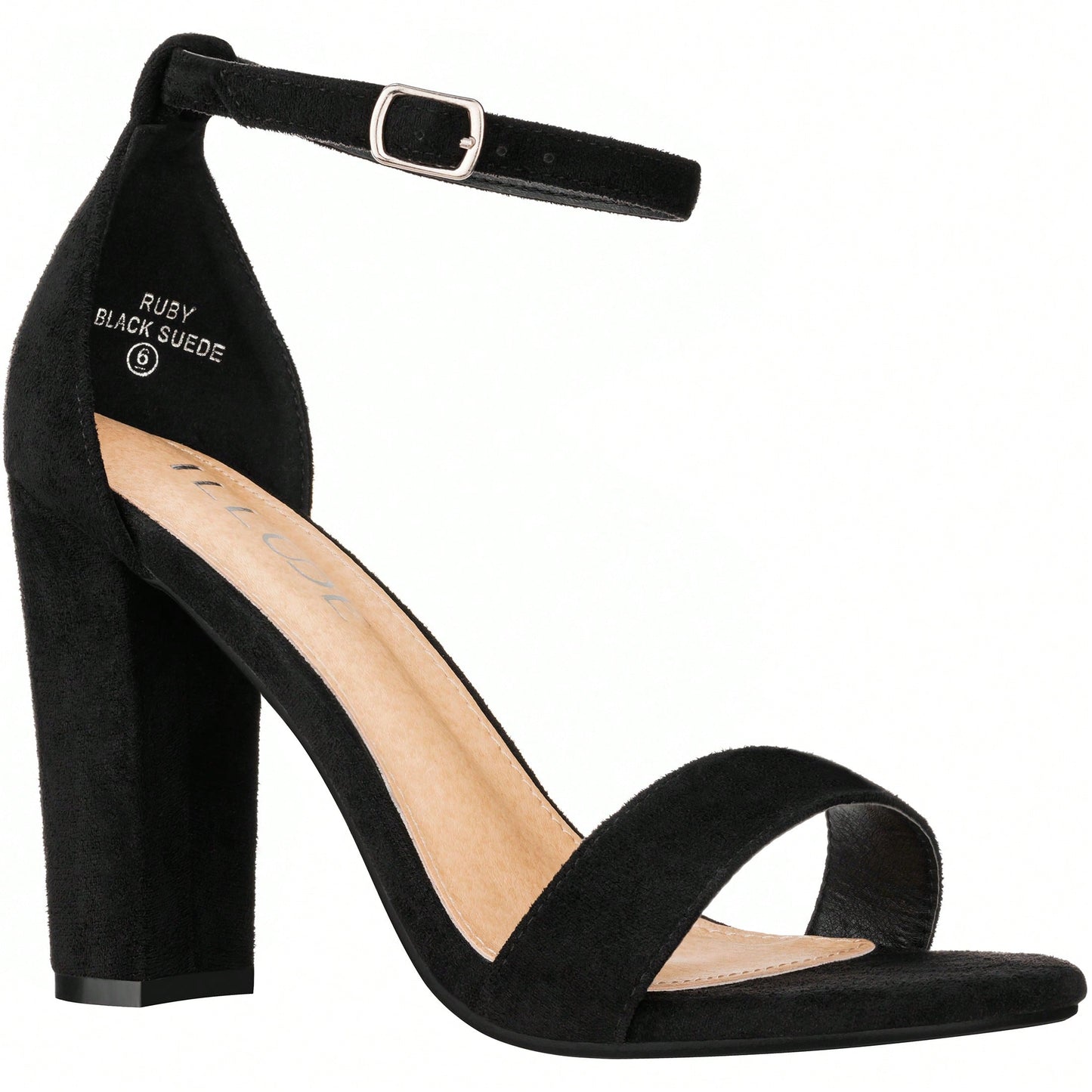 Women Chunky Heeled Ankle Strap Sandals Elegant Single Band Buckle Decor Sandals High Heel Sandals Open Toe Ankle Strap Sandals Heels Patent