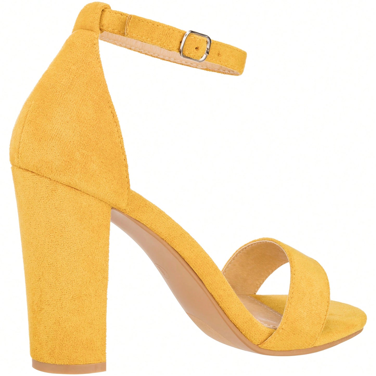 Women Chunky Heeled Ankle Strap Sandals Elegant Single Band Buckle Decor Sandals High Heel Sandals Open Toe Ankle Strap Sandals Heels