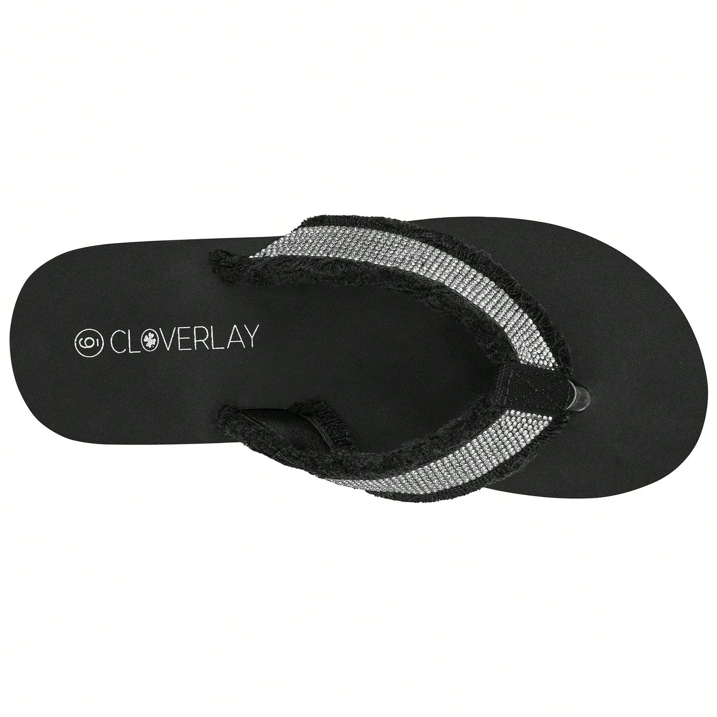 Women's Fashionable Rhinestone Decor Flip Flops Thick Bottom Wedge Beach Sandals Platform Flip Flop Toe Post Design Slippers Summer Sandals
