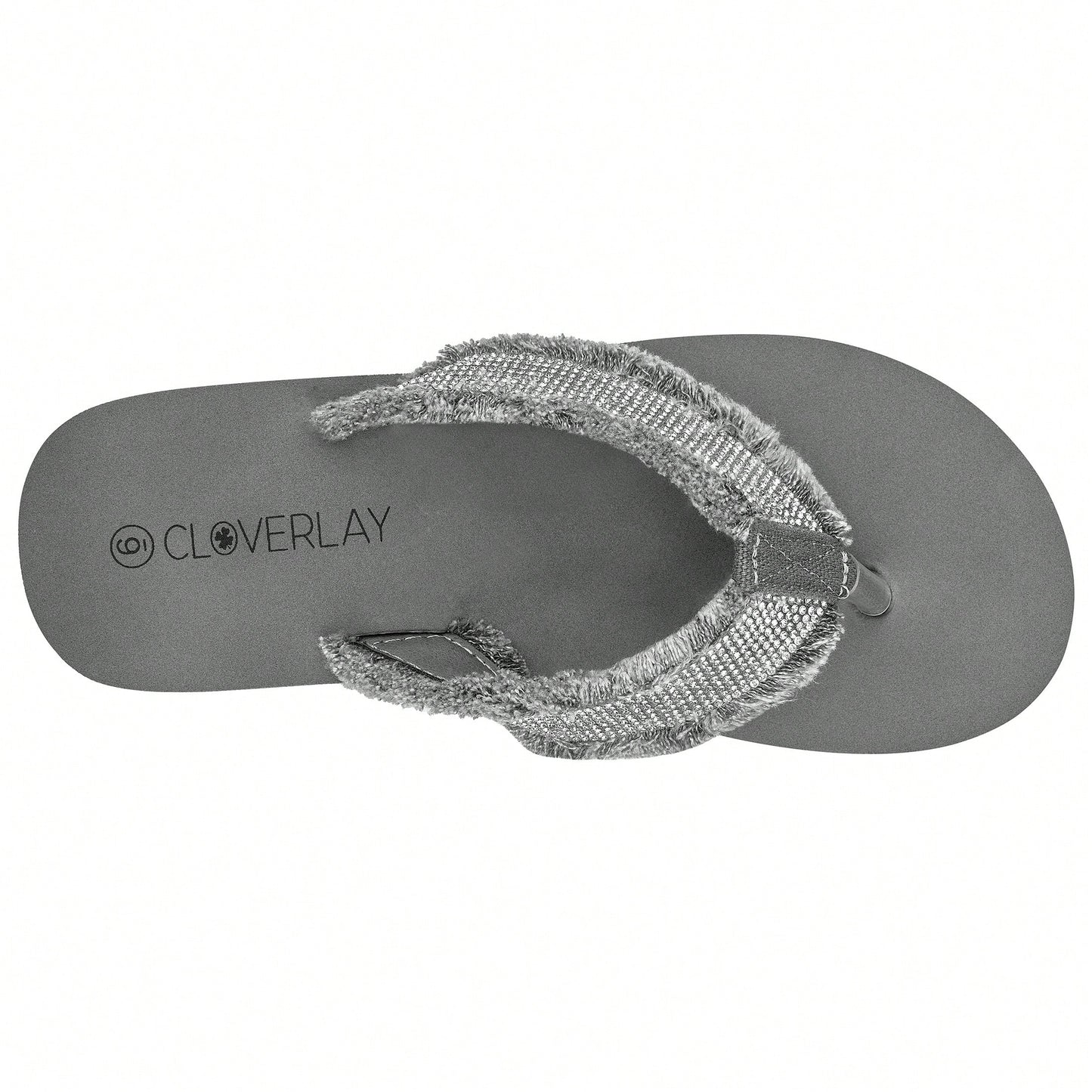 Women's Fashionable Rhinestone Decor Flip Flops Thick Bottom Wedge Beach Sandals Platform Flip Flop Toe Post Design Slippers Summer Sandals