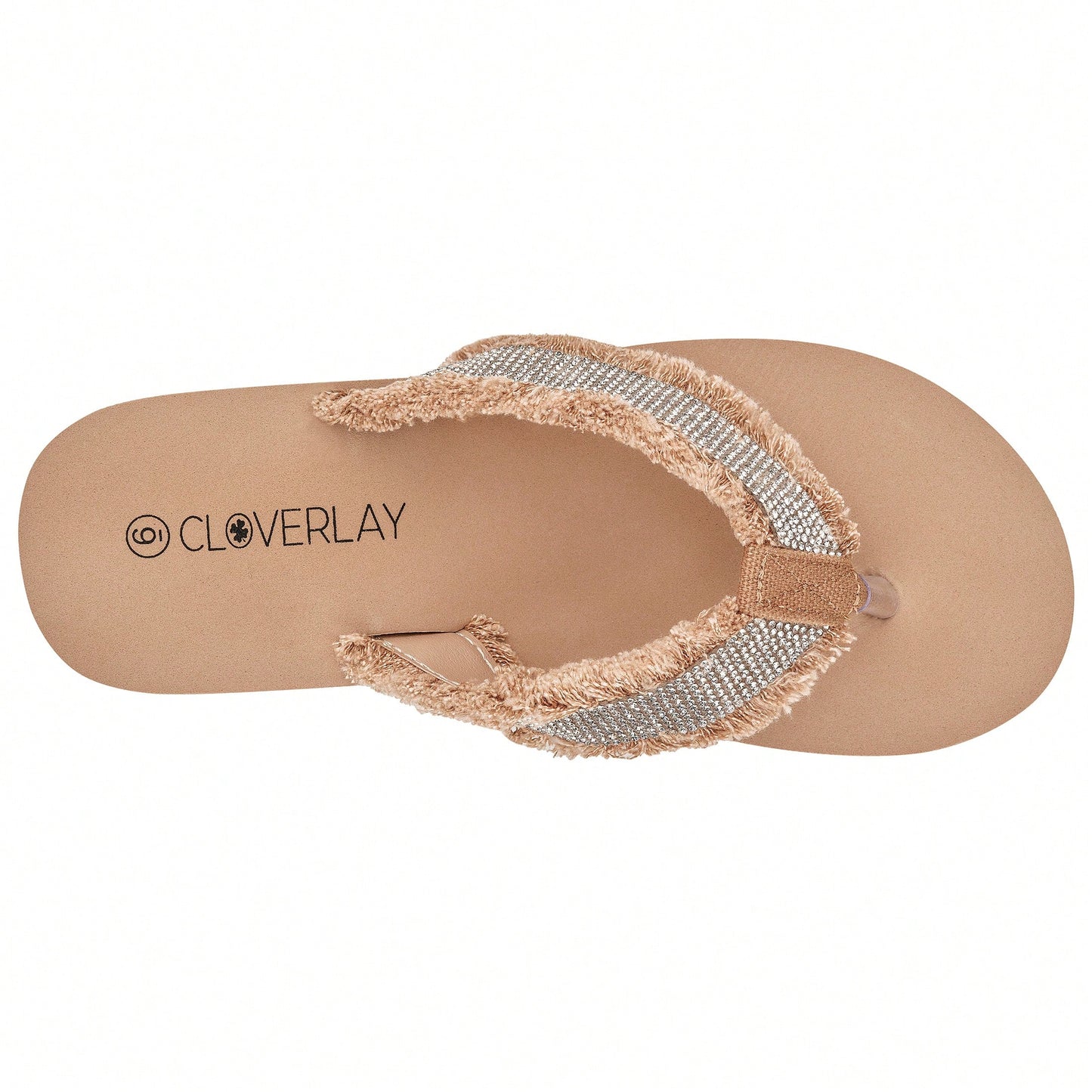 Women's Fashionable Rhinestone Decor Flip Flops Thick Bottom Wedge Beach Sandals Platform Flip Flop Toe Post Design Slippers Summer Sandals