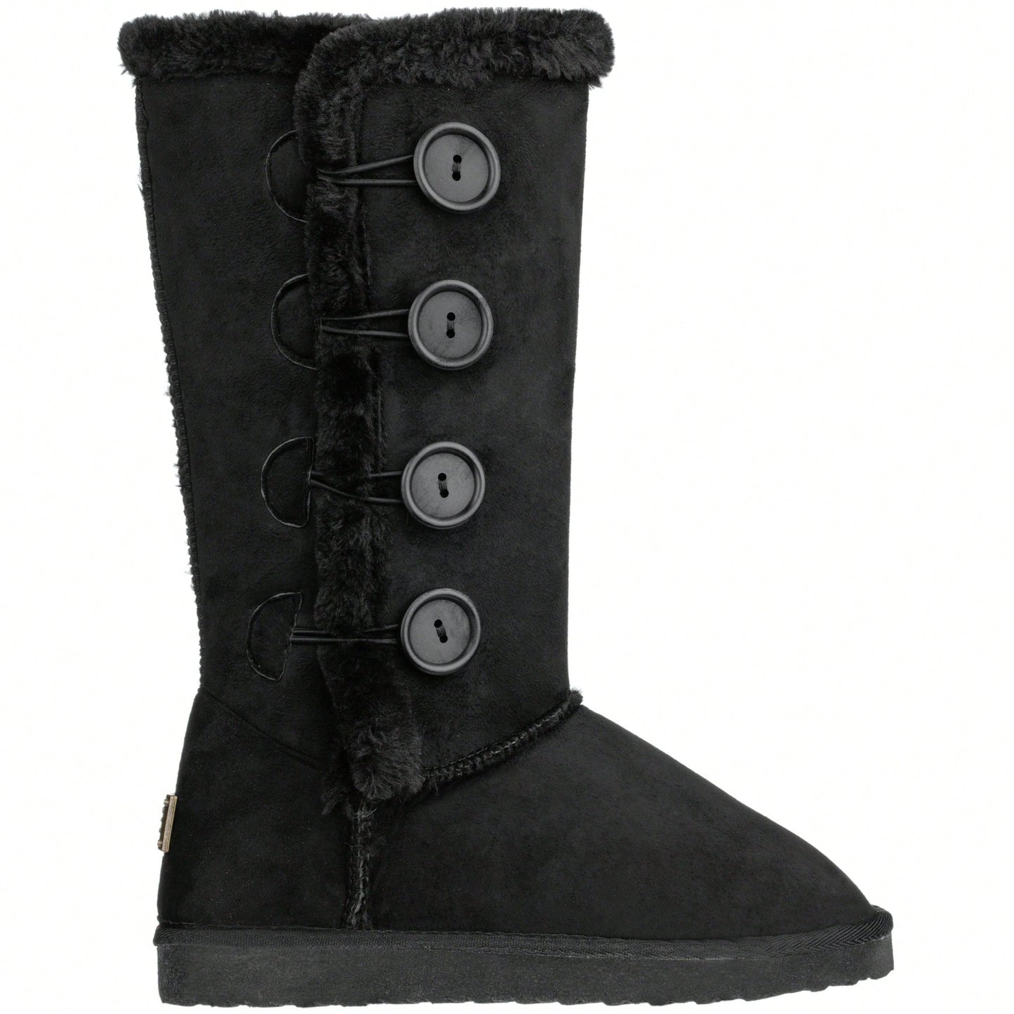 Women's Snow Boots Fleece Lined Solid Color Mid-Calf Flat Snow Boots Fur Lined Winter Boots