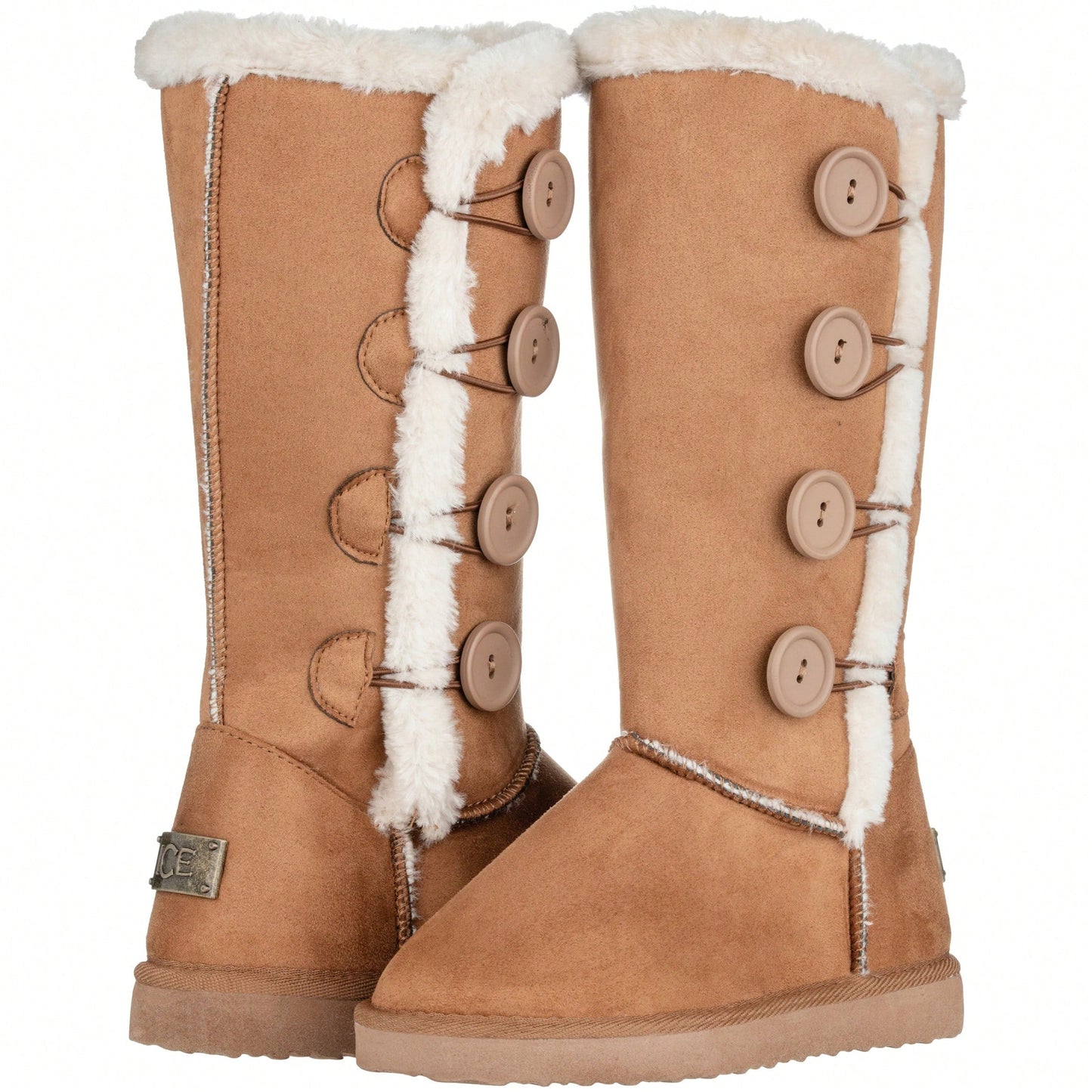 Women's Snow Boots Fleece Lined Solid Color Mid-Calf Flat Snow Boots Fur Lined Winter Boots