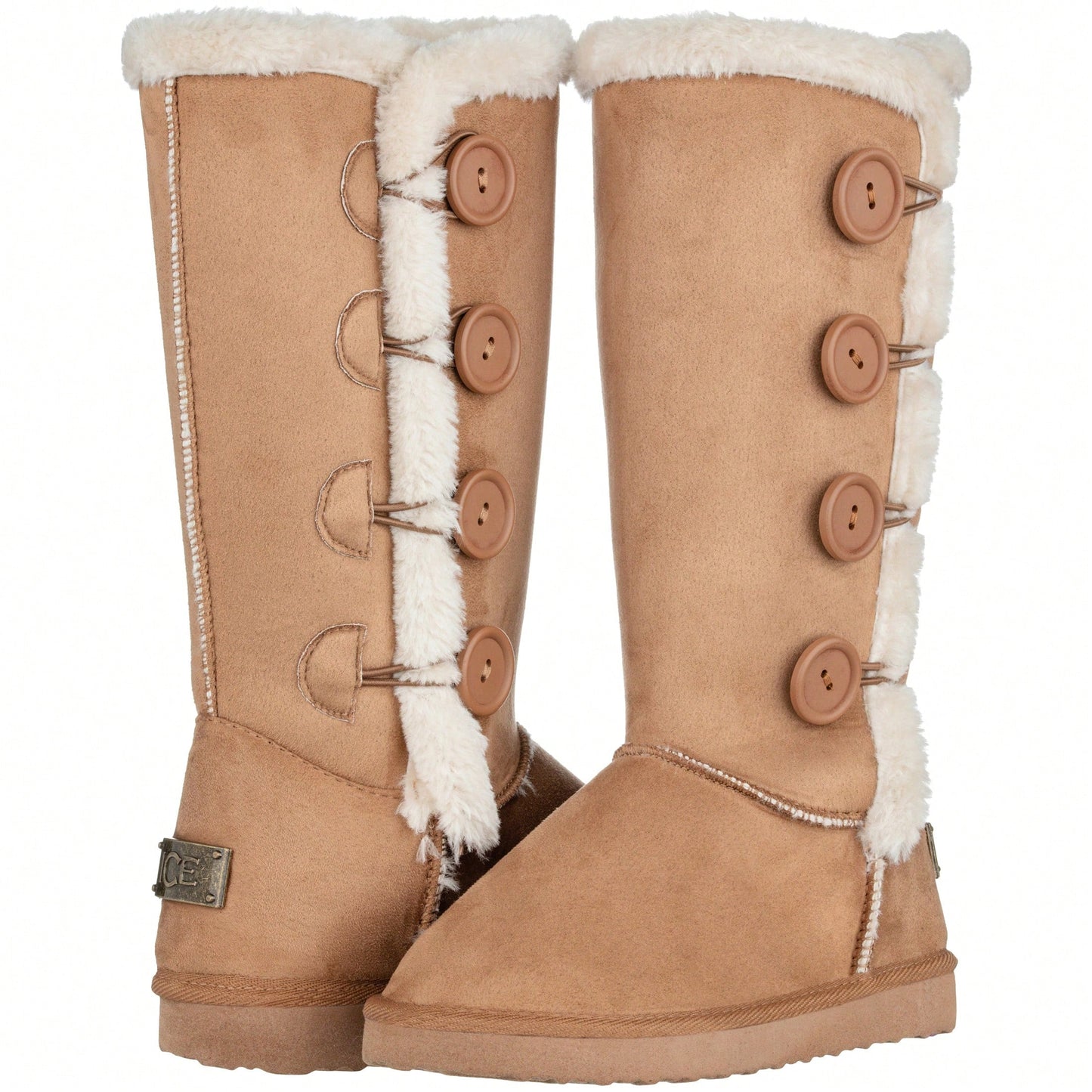 Women's Snow Boots Fleece Lined Solid Color Mid-Calf Flat Snow Boots Fur Lined Winter Boots