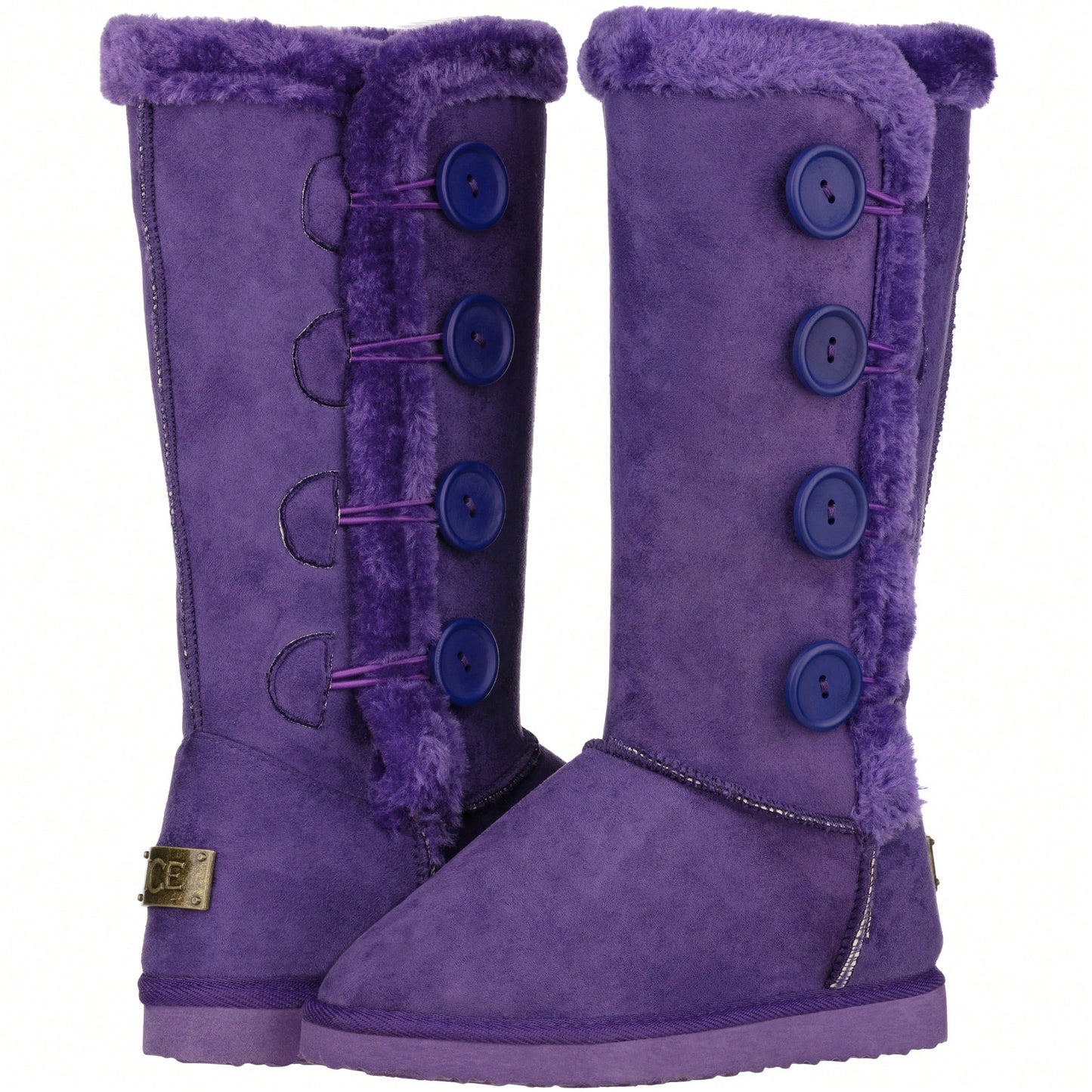 Women's Snow Boots Fleece Lined Solid Color Mid-Calf Flat Snow Boots Fur Lined Winter Boots