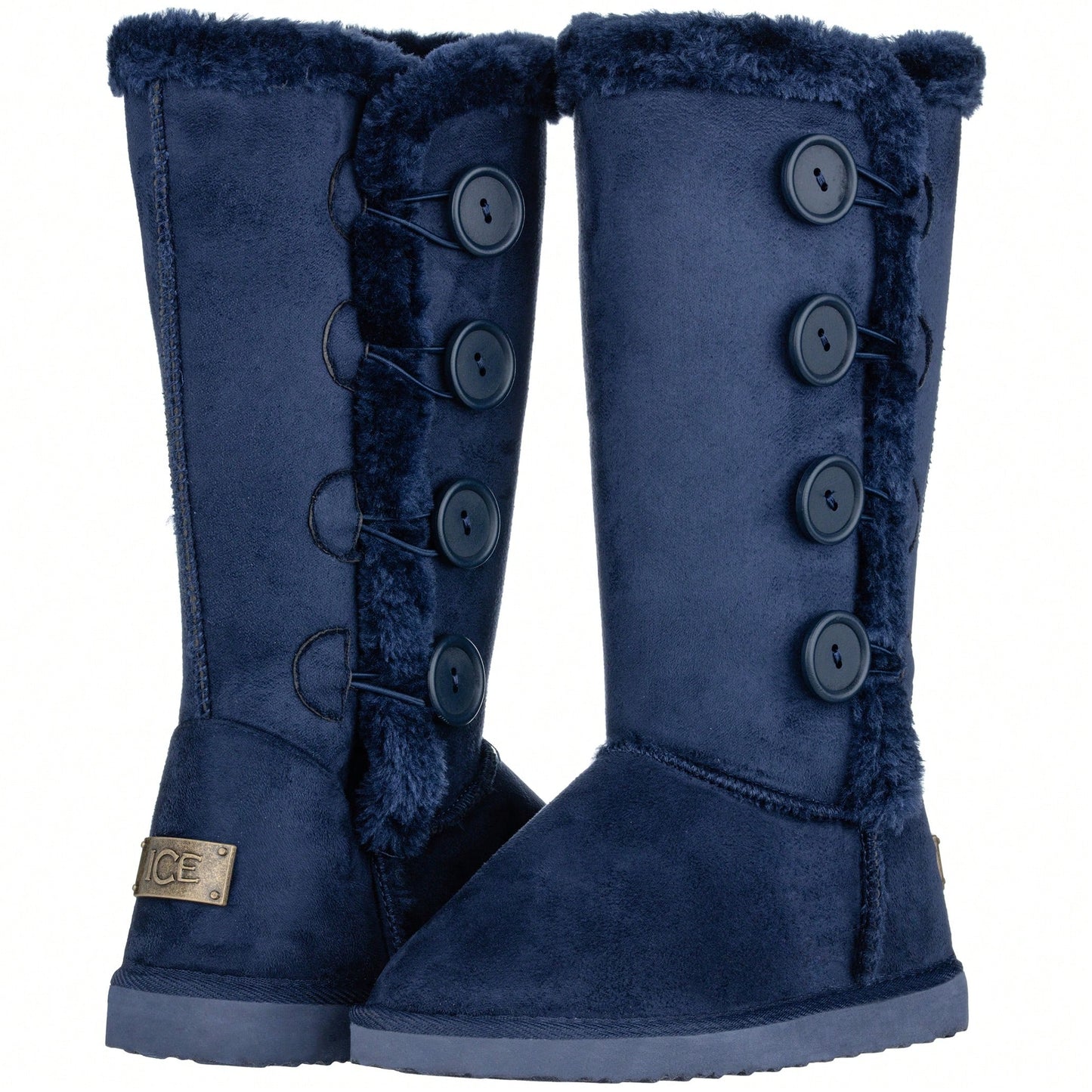 Women's Snow Boots Fleece Lined Solid Color Mid-Calf Flat Snow Boots Fur Lined Winter Boots