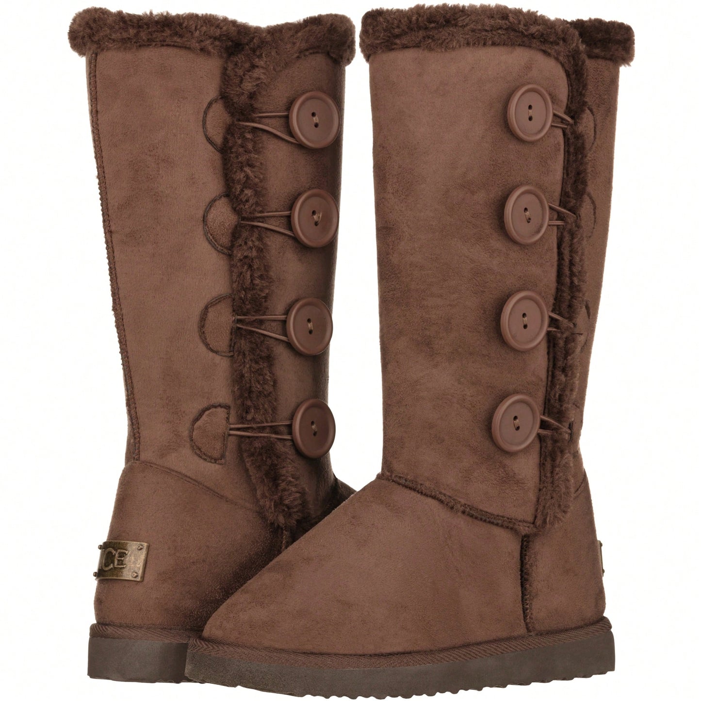 Women's Snow Boots Fleece Lined Solid Color Mid-Calf Flat Snow Boots Fur Lined Winter Boots