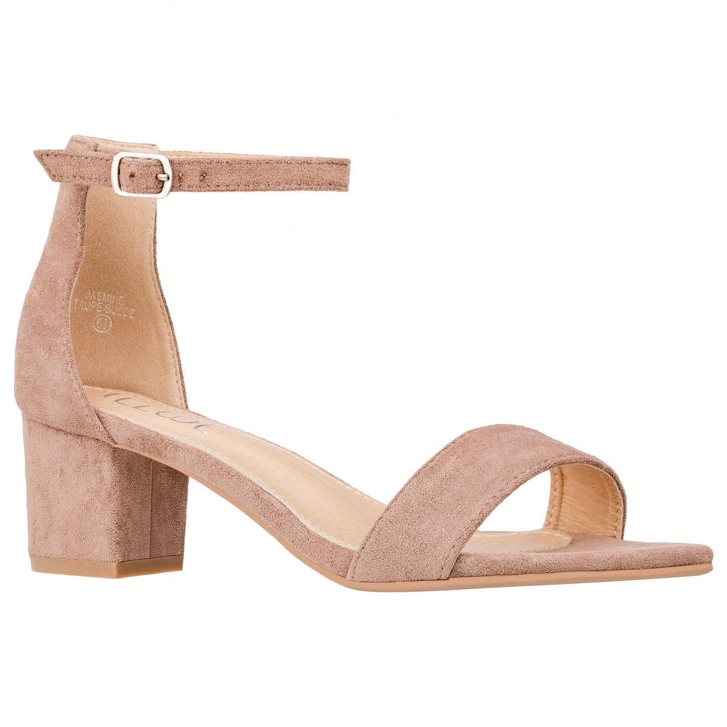 Women Buckle Decor Chunky Heeled Sandals Elegant Summer Ankle Strap Sandals Chunky Heeled Ankle Strap Sandals Low Heeled Sandal Patent
