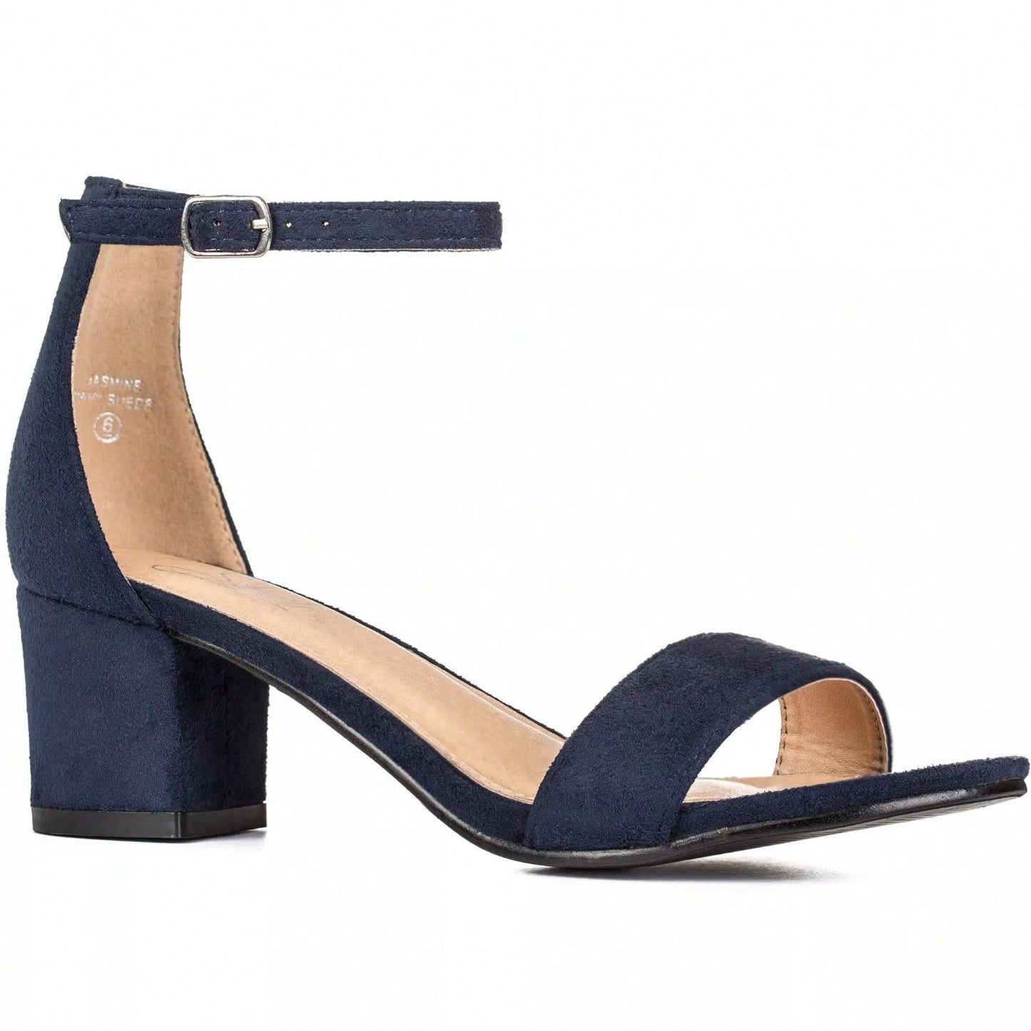 Women Buckle Decor Chunky Heeled Sandals Elegant Summer Ankle Strap Sandals Chunky Heeled Ankle Strap Sandals Low Heeled Sandal Patent