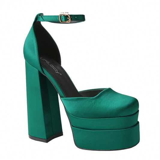 Women's Platform Heels Chunky Heel Strappy Sandals Open Toe Design For Wedding Work Party Dress