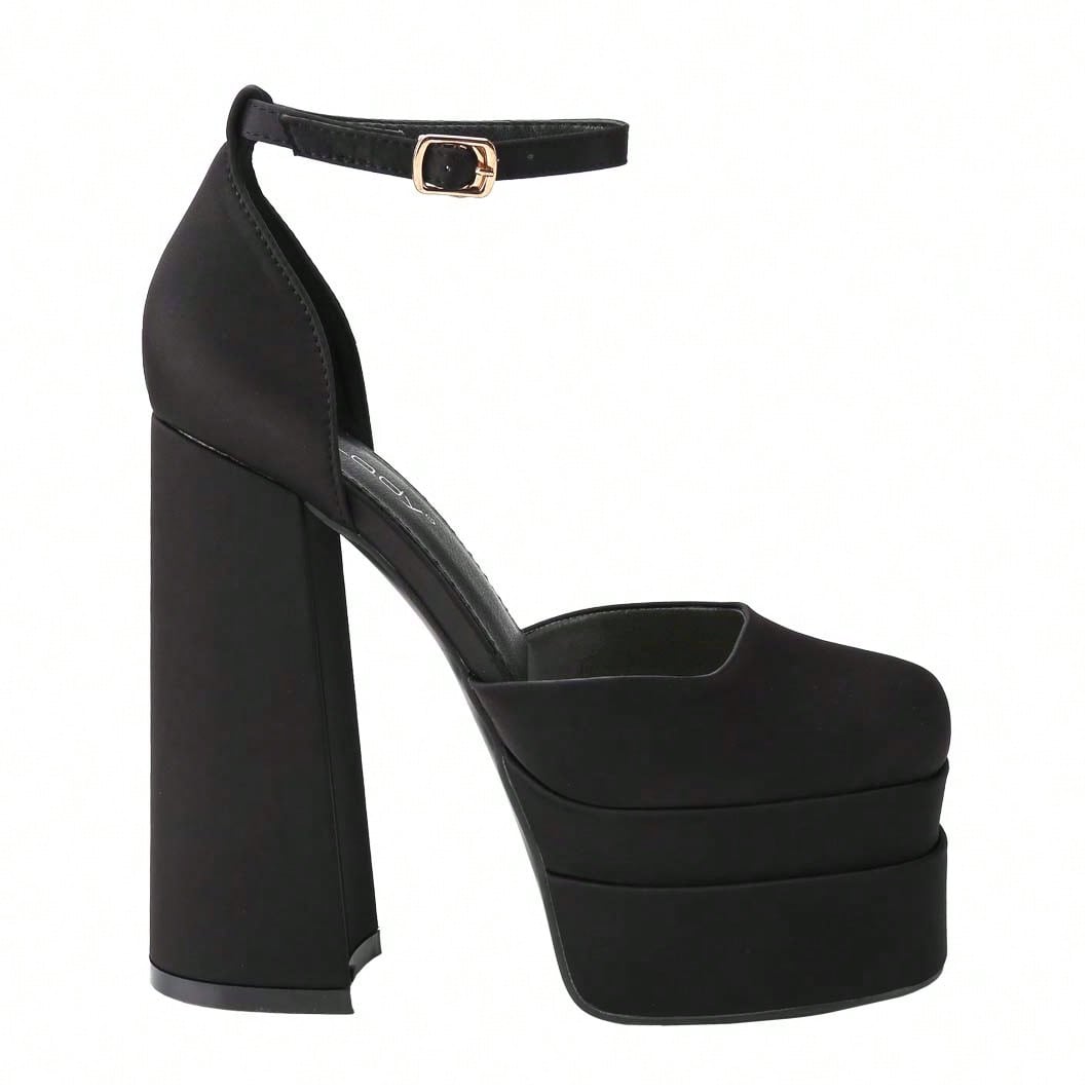 Women's Platform Heels Chunky Heel Strappy Sandals Open Toe Design For Wedding Work Party Dress