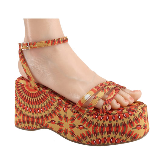 Women's Platform Sandals Wedge Heel Lace Up Sandals Ankle Strap Square Open Toe Summer Sandals For Women