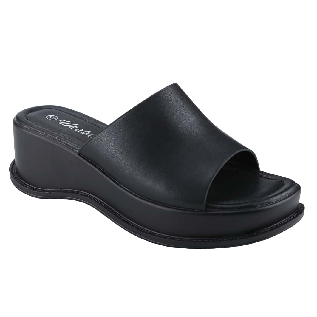 Women's Platform Sandals Square Toe Block Heel Slip-On Slides Fashion Wedge Summer Shoes