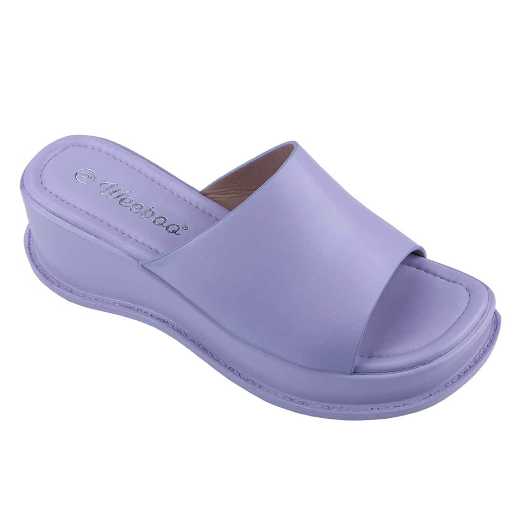 Women's Platform Sandals Square Toe Block Heel Slip-On Slides Fashion Wedge Summer Shoes