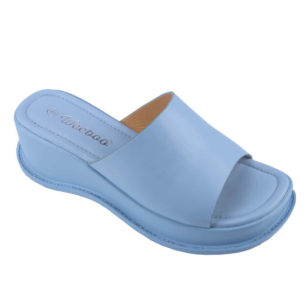 Women's Platform Sandals Square Toe Block Heel Slip-On Slides Fashion Wedge Summer Shoes