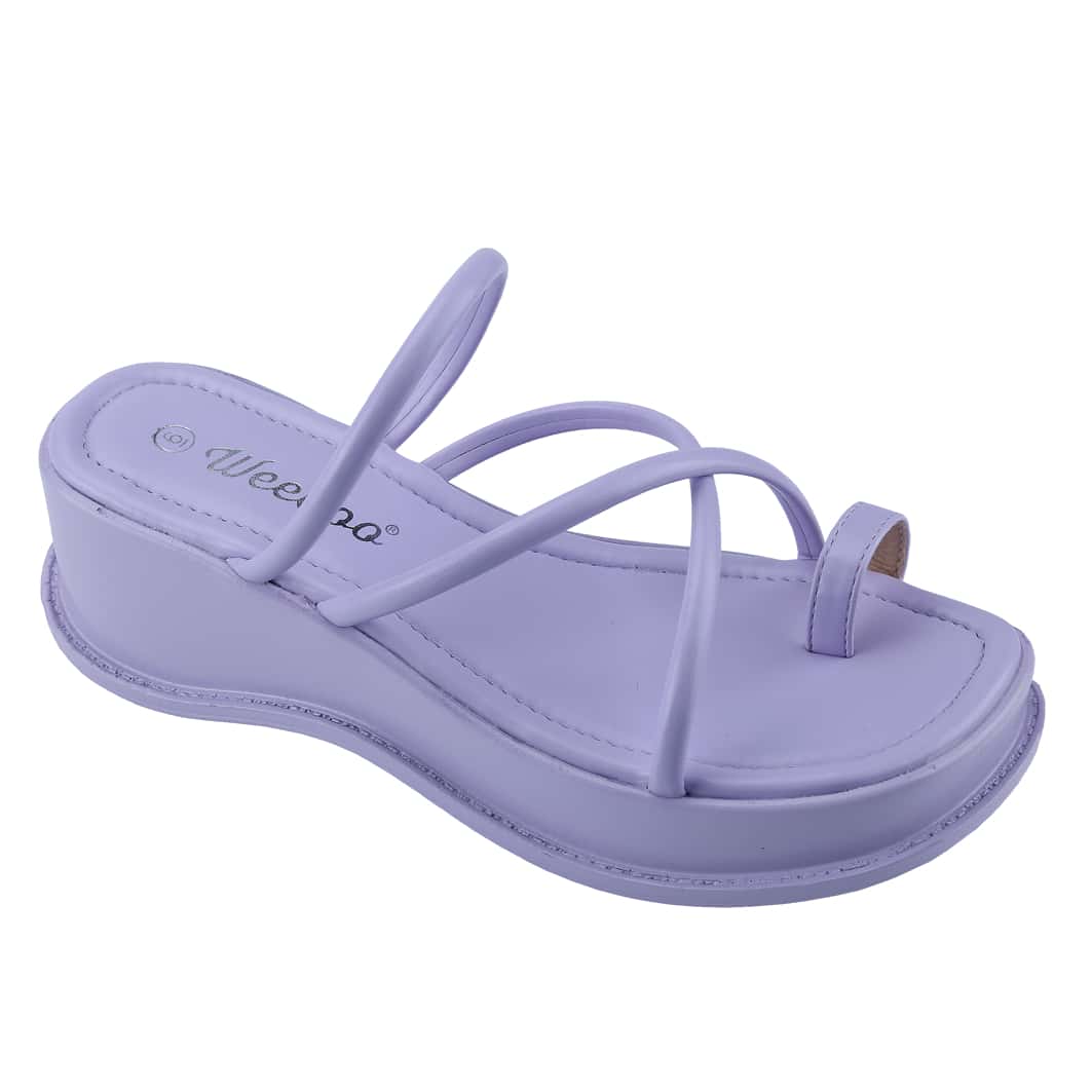 Women's Platform Sandals Square Toe Block Heel Slip-On Slides Fashion Wedge Summer Shoes