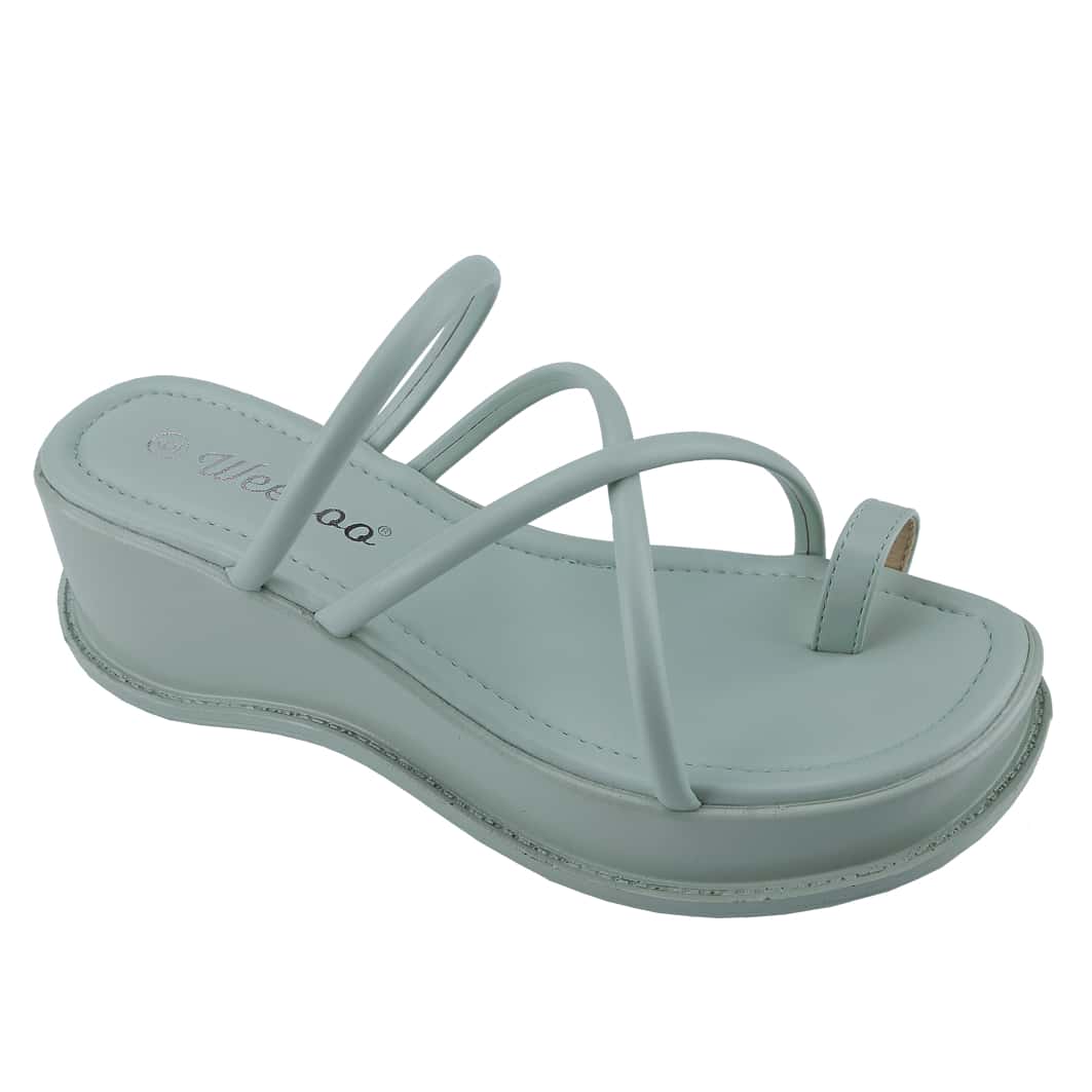Women's Platform Sandals Square Toe Block Heel Slip-On Slides Fashion Wedge Summer Shoes