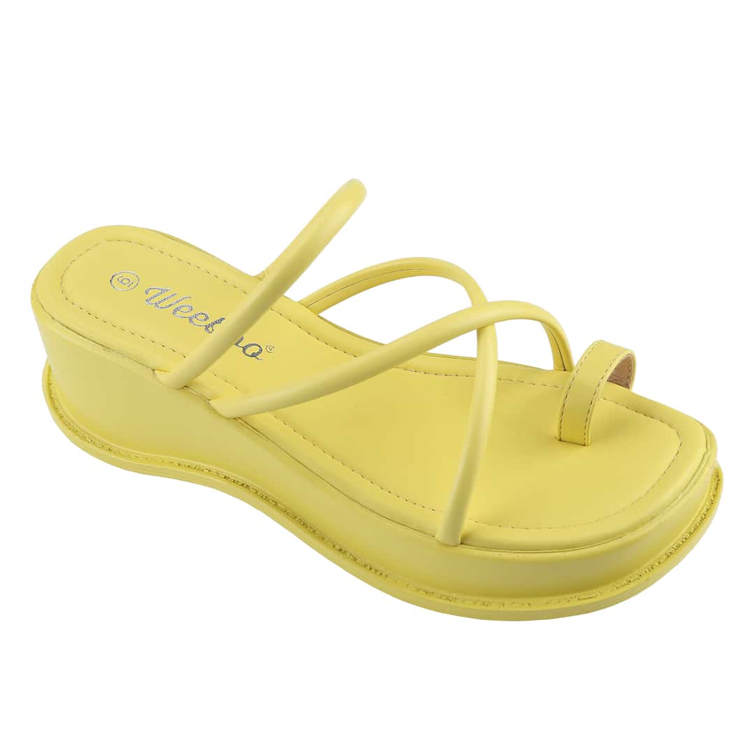 Women's Platform Sandals Square Toe Block Heel Slip-On Slides Fashion Wedge Summer Shoes