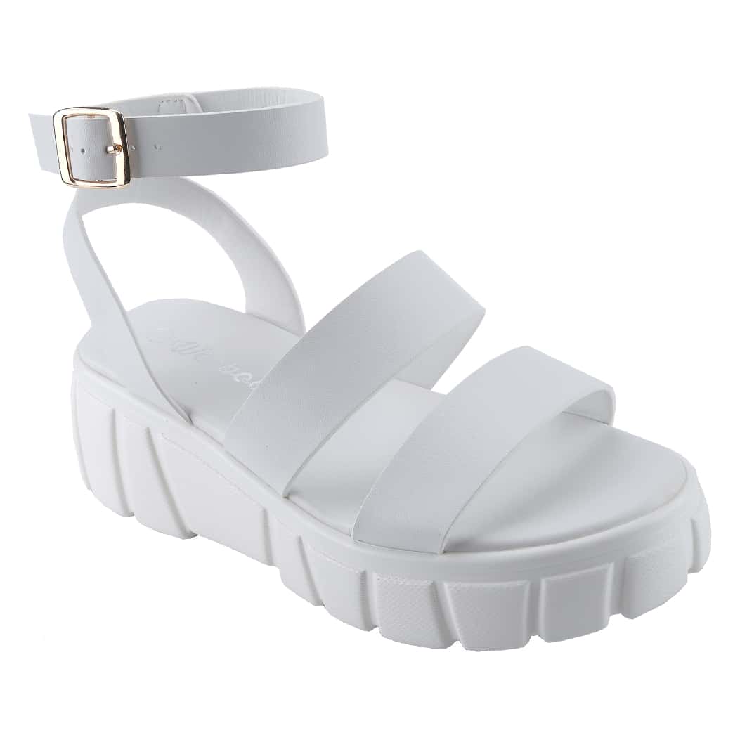 Women's Platform Sandals Open Toe One Band Buckle Ankle Sandals Strap Block Heel Fashion Summer