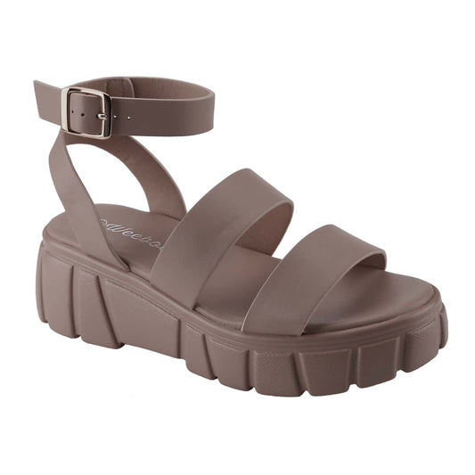 Women's Platform Sandals Open Toe One Band Buckle Ankle Sandals Strap Block Heel Fashion Summer
