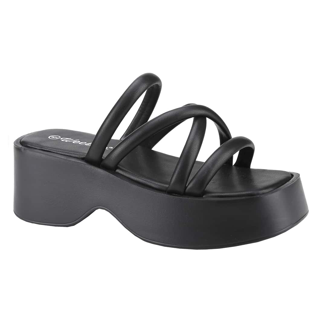 Women's Platform Sandals Slip On Open Toe Slides Fashion Slingback Heeled Sandals Summer Outdoor Chunky High Heel Slippers Goth Punk Walking Shoes