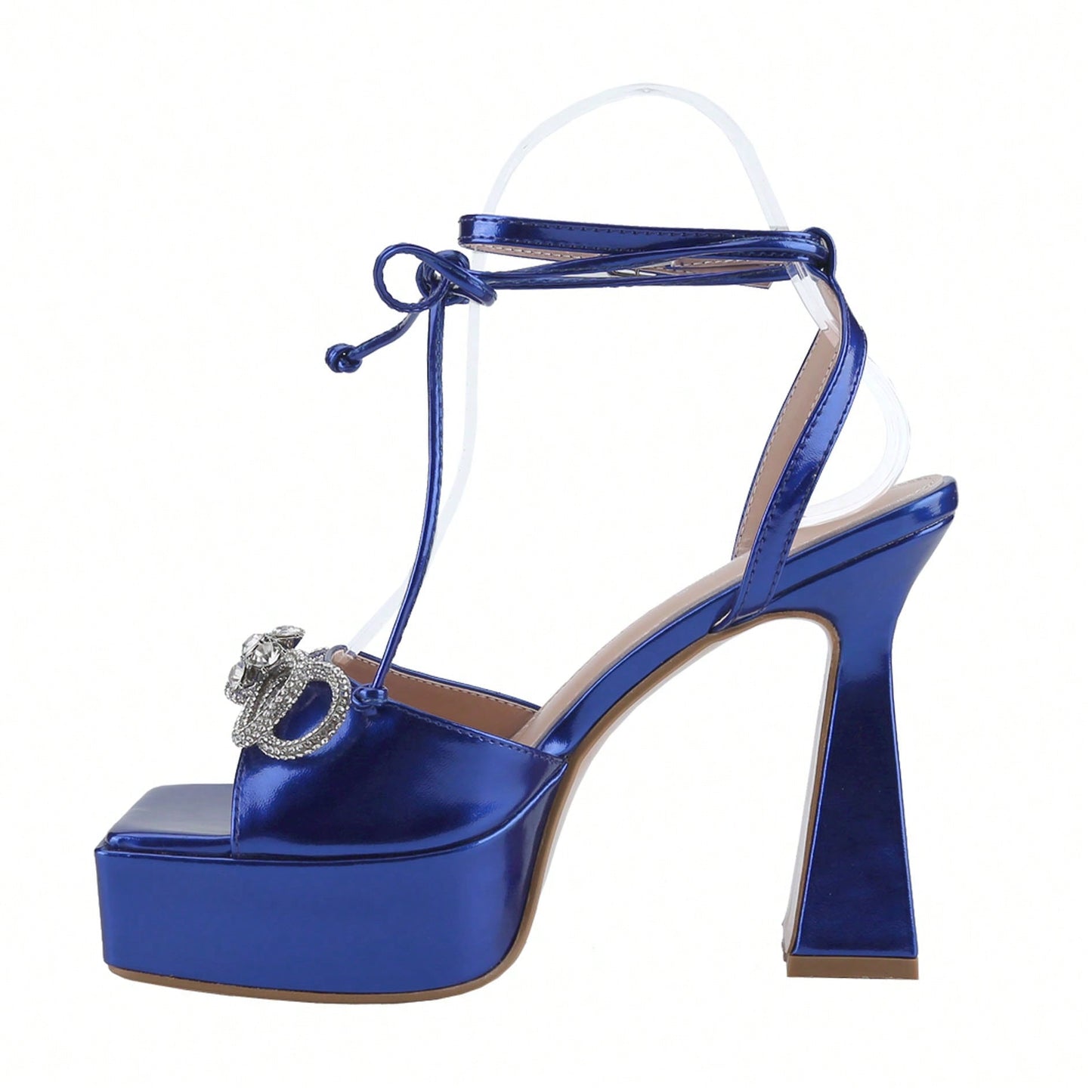 Women's Platform Chunky Heel Sandals Peep Toe Ankle Strap Buckle Platform Wedding Bridal Sandals