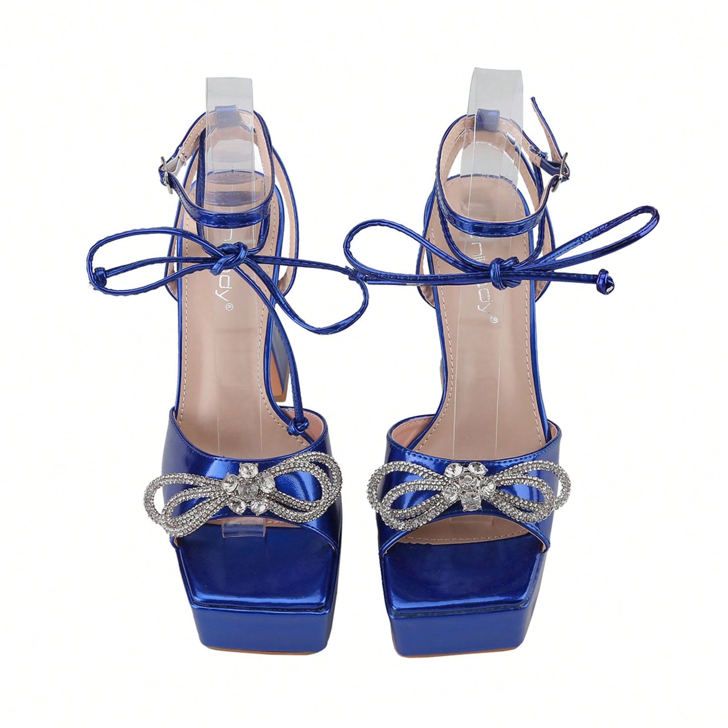 Women's Platform Chunky Heel Sandals Peep Toe Ankle Strap Buckle Platform Wedding Bridal Sandals