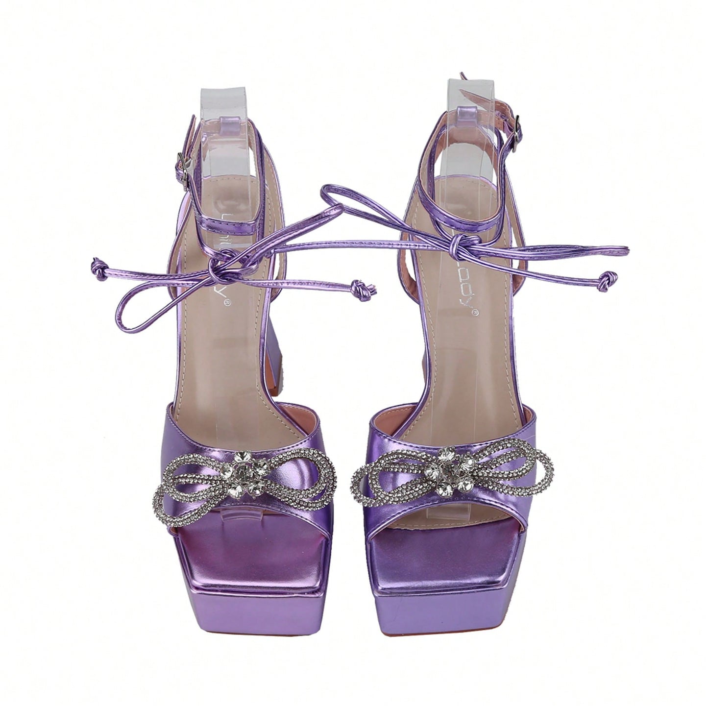 Women's Platform Chunky Heel Sandals Peep Toe Ankle Strap Buckle Platform Wedding Bridal Sandals