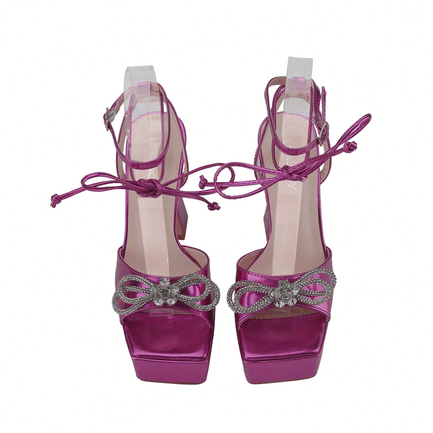 Women's Platform Chunky Heel Sandals Peep Toe Ankle Strap Buckle Platform Wedding Bridal Sandals