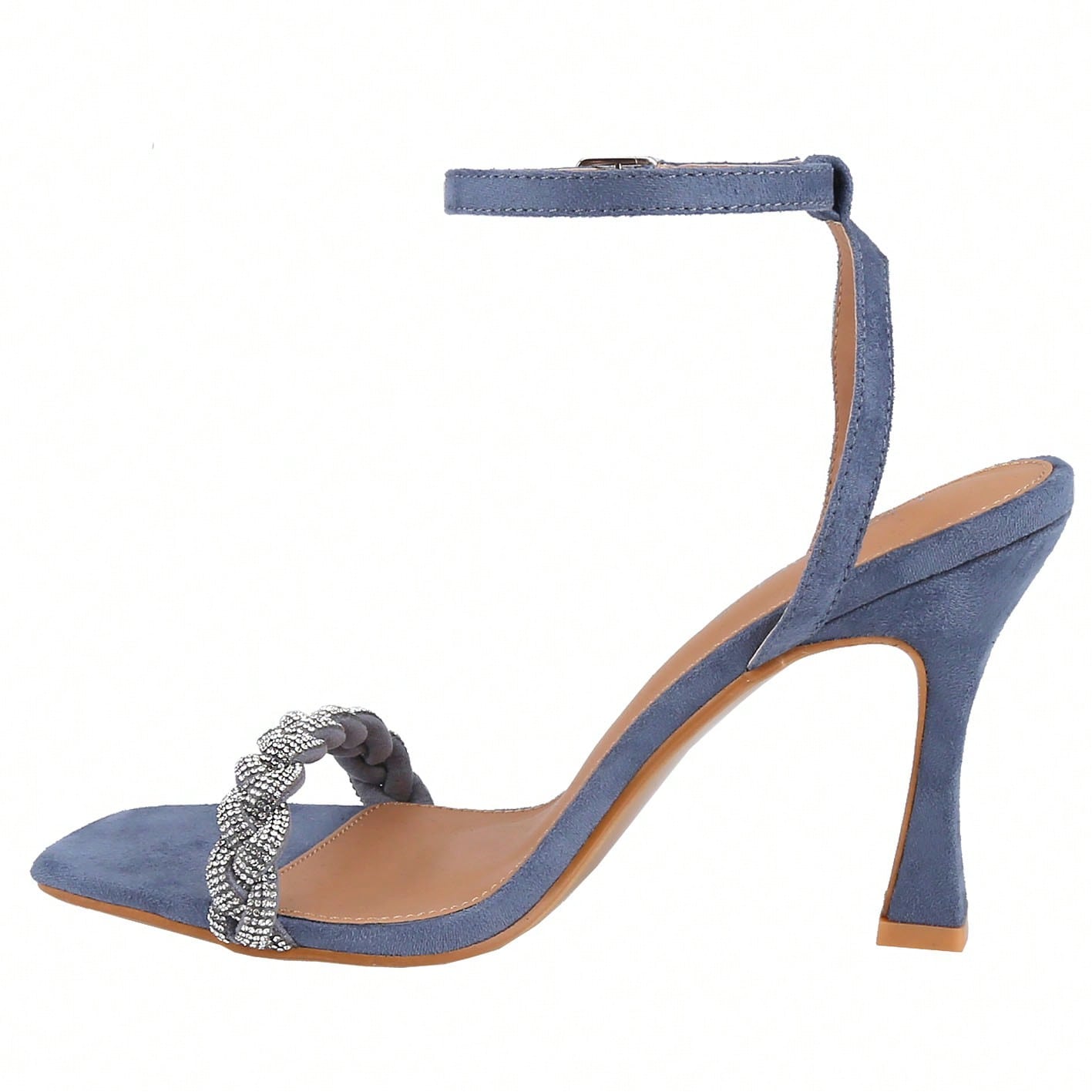 Women's Strappy Square Toe Heels Sandals Kitten Heeled Sandals Party Dress Shoes