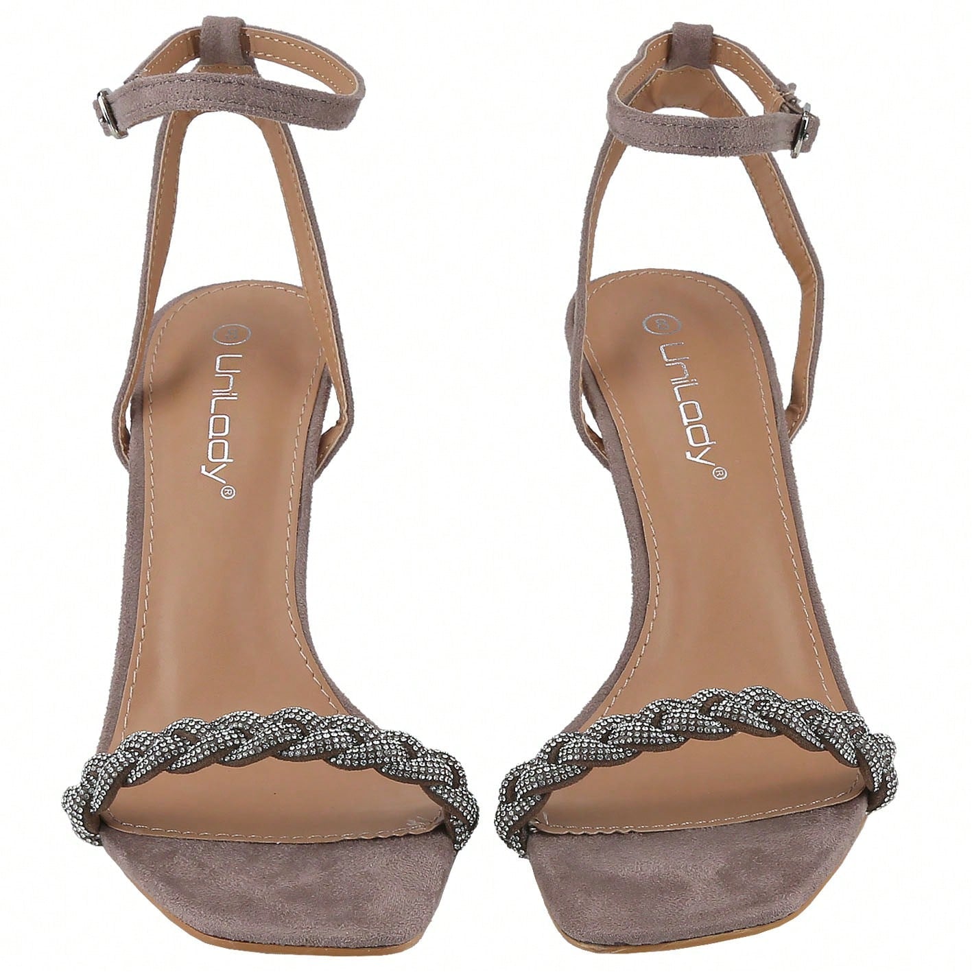 Women's Strappy Square Toe Heels Sandals Kitten Heeled Sandals Party Dress Shoes
