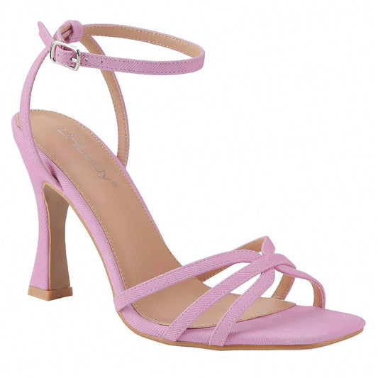 Women's Square Toe Ankle Strap Heeled Sandals