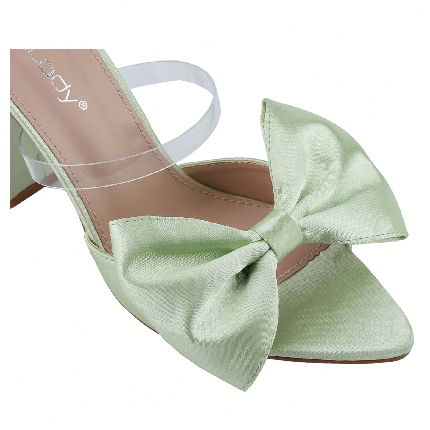 Women's Pointed Toe Heeled Sandal Chunky Block Heel With Bow