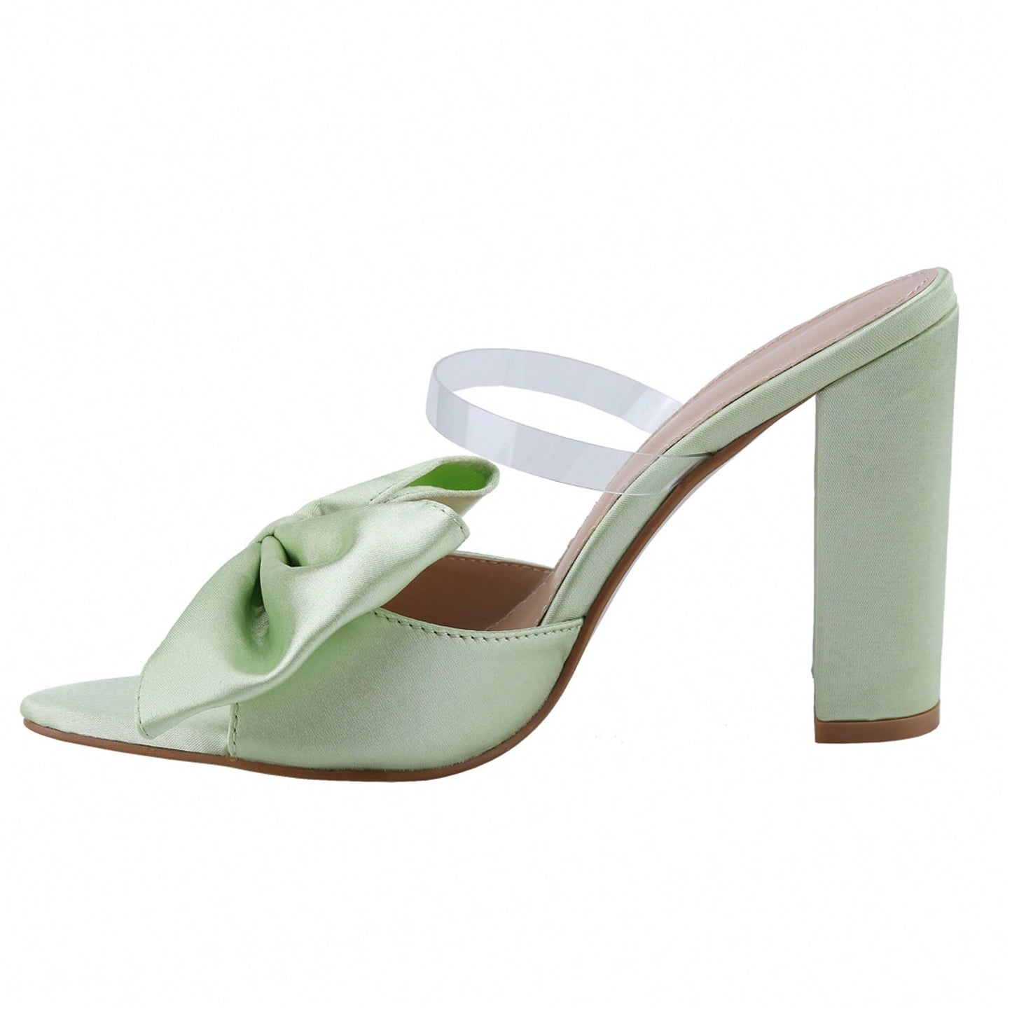 Women's Pointed Toe Heeled Sandal Chunky Block Heel With Bow