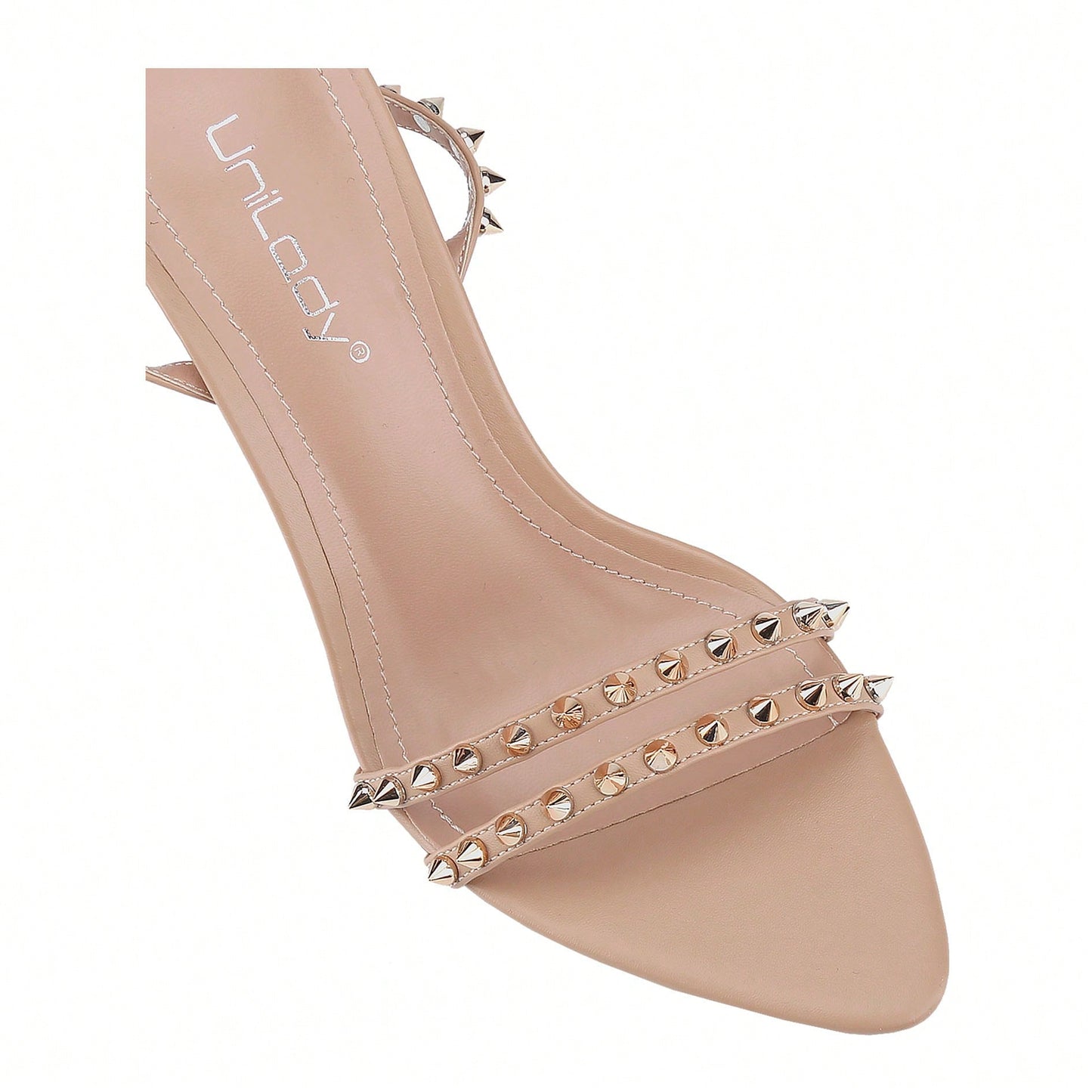 Women's Rivet Studded Heeled Sandals Open Toe Sexy Stiletto Ankle Strap Dressy High Heels