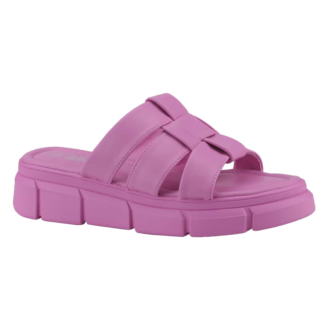 Women's Platform Sandals Round Toe Block Heel Slip-On Slides Fashion Wedge Summer Shoes
