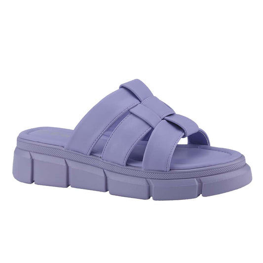 Women's Platform Sandals Round Toe Block Heel Slip-On Slides Fashion Wedge Summer Shoes