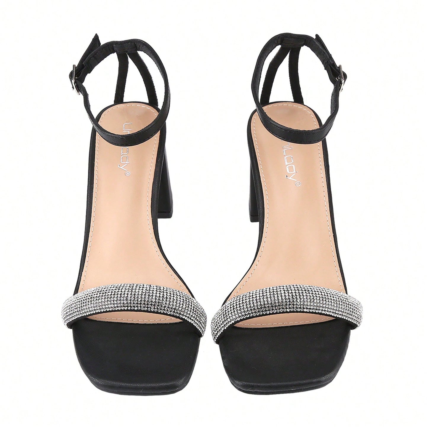 Women's Chunky Open Square Toe Ankle Strap Heels Sexy Comfort Strappy Dress Shoes Wedding Bridal Pumps Sandals