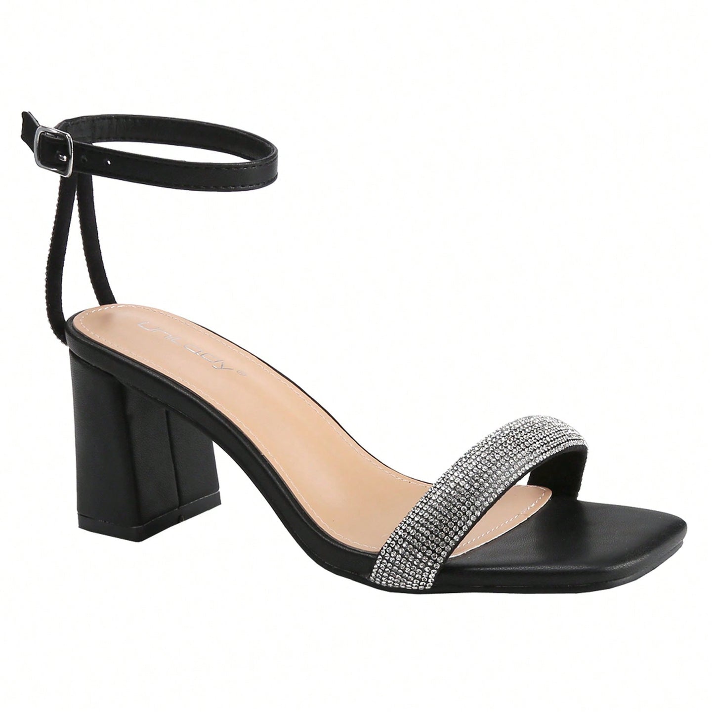 Women's Chunky Open Square Toe Ankle Strap Heels Sexy Comfort Strappy Dress Shoes Wedding Bridal Pumps Sandals